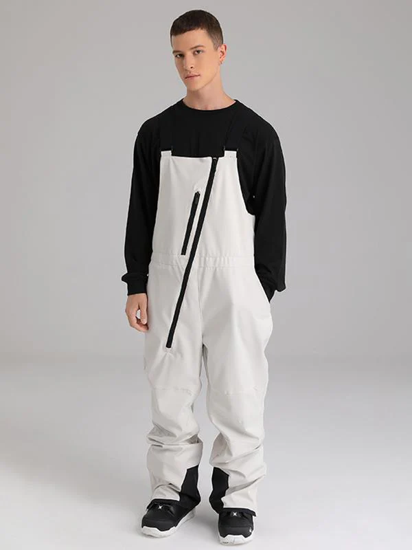 Men's Searipe Oblique Zipper Winter Crew Snow Pants Ski Bibs - Image 7
