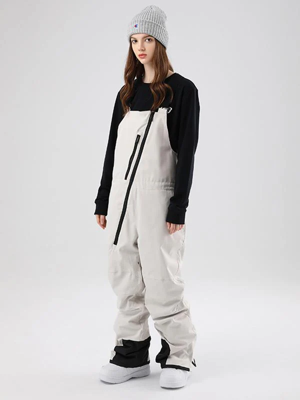 Men's Searipe Oblique Zipper Winter Crew Snow Pants Ski Bibs - Image 8