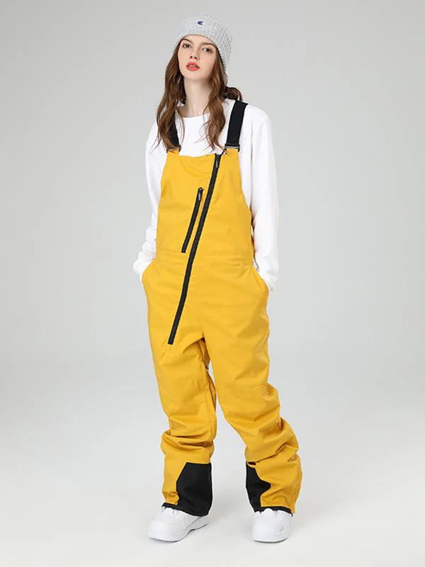 Men's Searipe Oblique Zipper Winter Crew Snow Pants Ski Bibs - Image 9