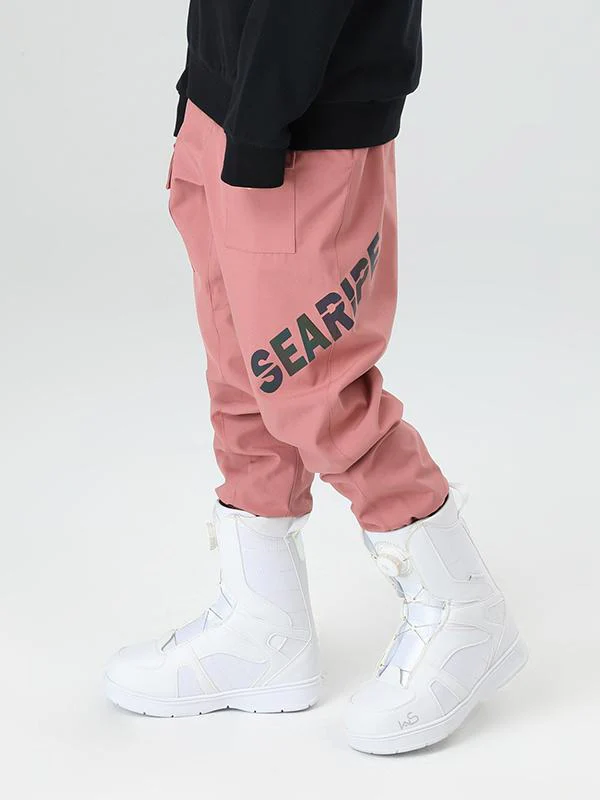 Men's Searipe Unisex Winter Discover Reflective Letters Snow Pants Ski Bibs - Image 6