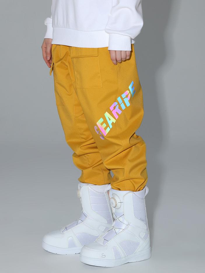 Men's Searipe Unisex Winter Discover Reflective Letters Snow Pants Ski Bibs - Image 8