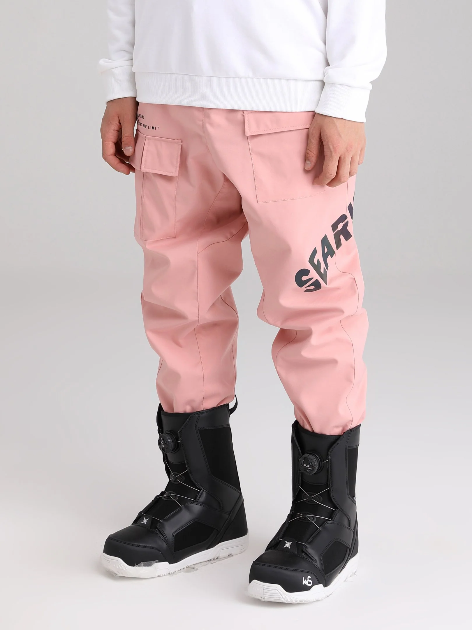 Men's Searipe Unisex Winter Discover Reflective Letters Snow Pants Ski Bibs - Image 9
