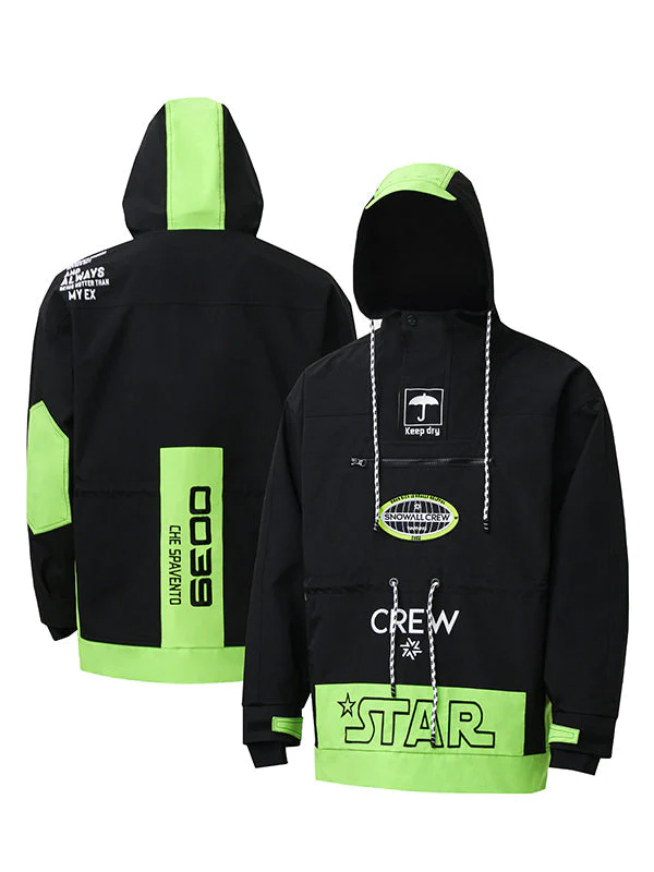 Men's Snowall Unisex Mountain Star Waterproof Anorak Snowboard Jacket - Image 6