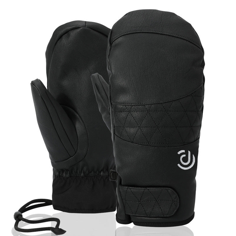 Men's SnowTrail Extreme Weather Thermal Leather Snow Mittens - Image 3