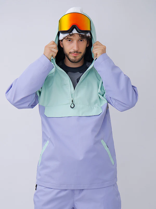 Men's Snowverb Alpine Ranger Colorblock Anorak Snowboard Jacket - Image 10