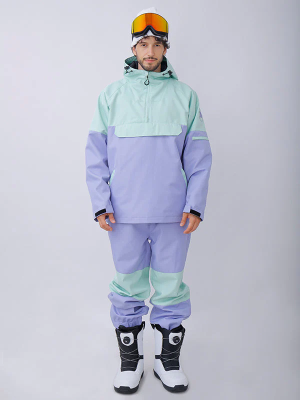 Men's Snowverb Alpine Ranger Colorblock Anorak Snowboard Jacket - Image 12