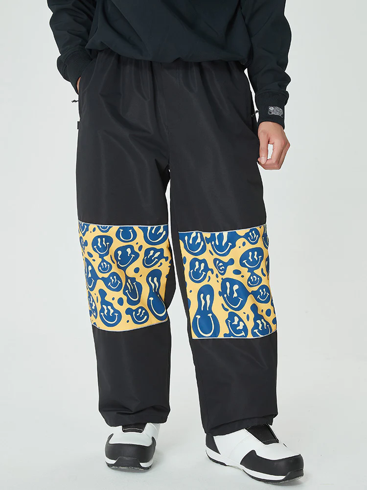 Men's Swaggy Knee Reflective Graphic Panel Cargo Snow Pants - Image 11