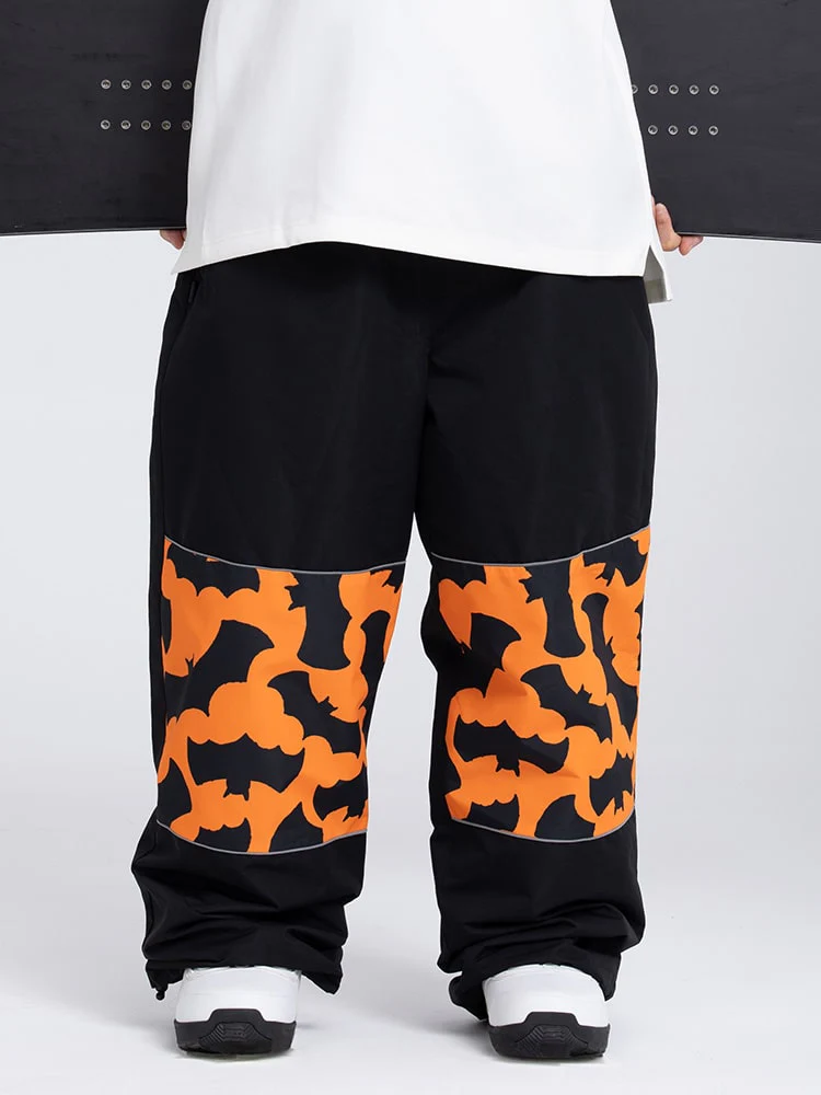 Men's Swaggy Knee Reflective Graphic Panel Cargo Snow Pants - Image 3