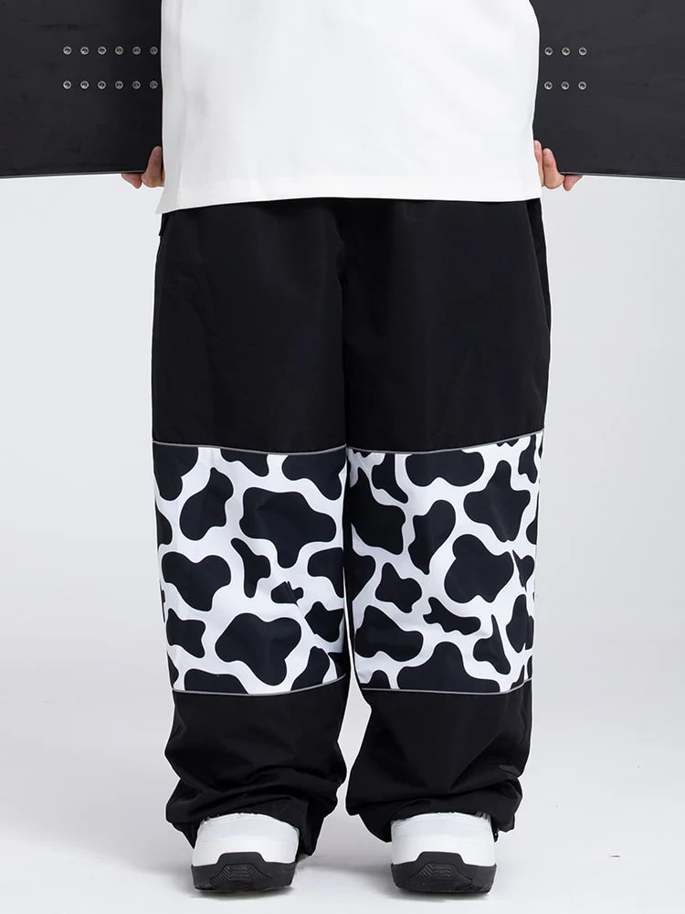 Men's Swaggy Knee Reflective Graphic Panel Cargo Snow Pants - Image 5