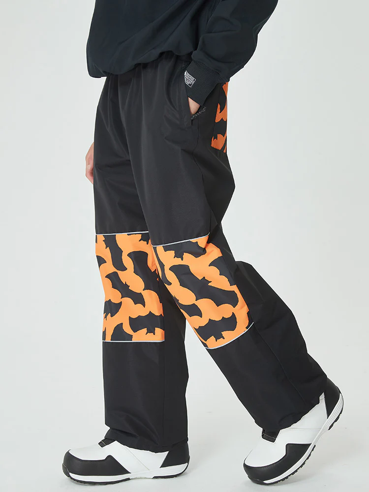 Men's Swaggy Knee Reflective Graphic Panel Cargo Snow Pants - Image 9