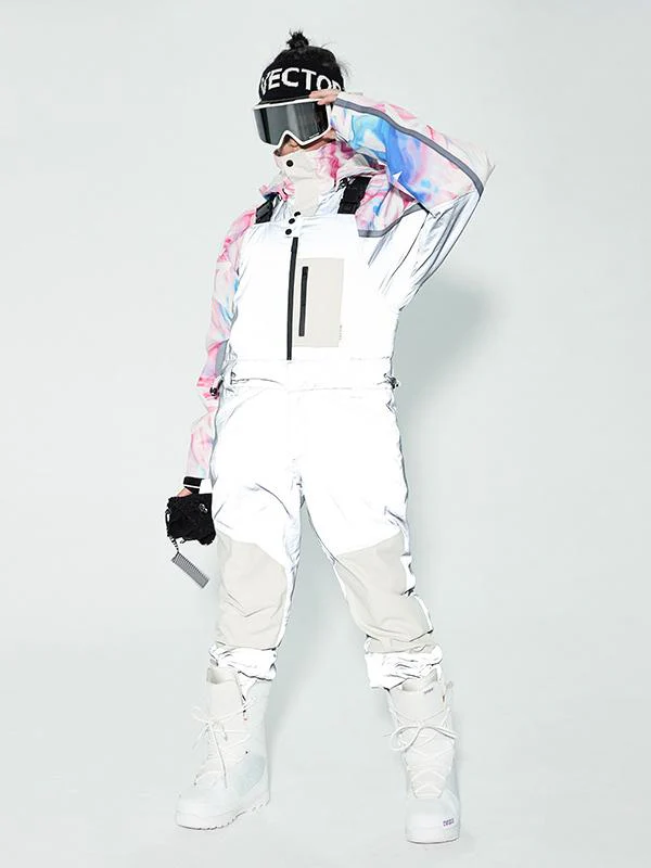 Men's Vector Winter Invitation Reflective Snow Pants Bibs - Image 2