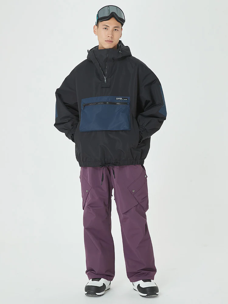 Men's Winter Bomber Baggy Snow Jacket with Swag Cargo Pockets Snowboard Pants - Image 11