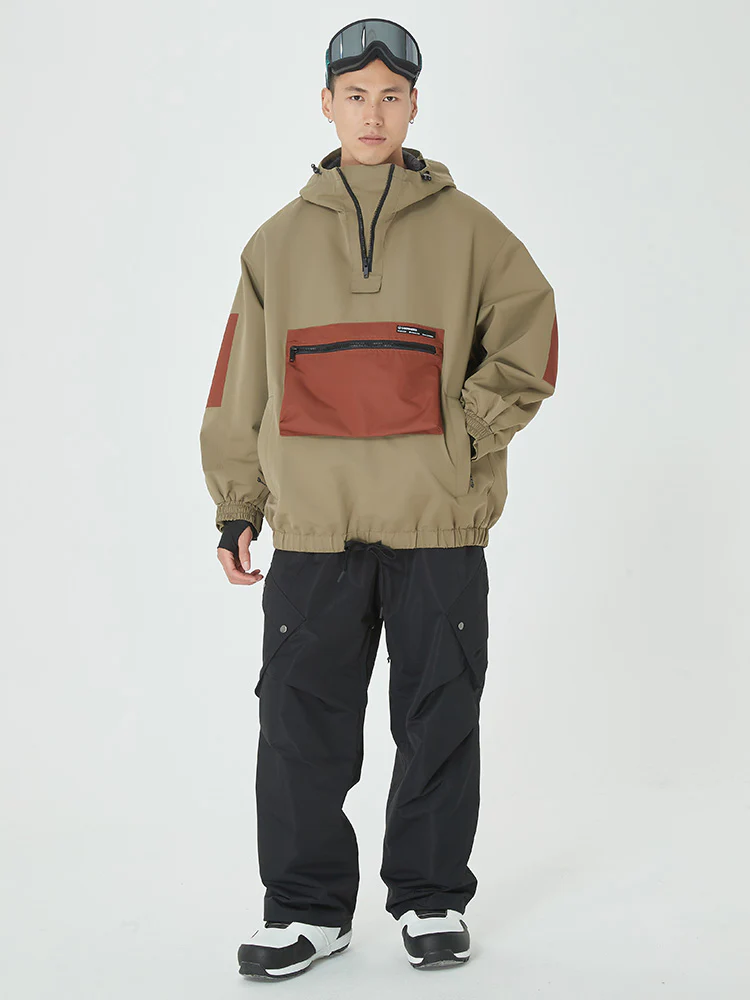 Men's Winter Bomber Baggy Snow Jacket with Swag Cargo Pockets Snowboard Pants - Image 13