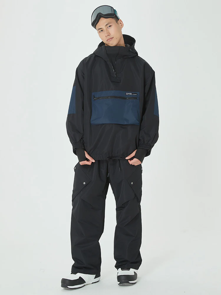Men's Winter Bomber Baggy Snow Jacket with Swag Cargo Pockets Snowboard Pants - Image 3