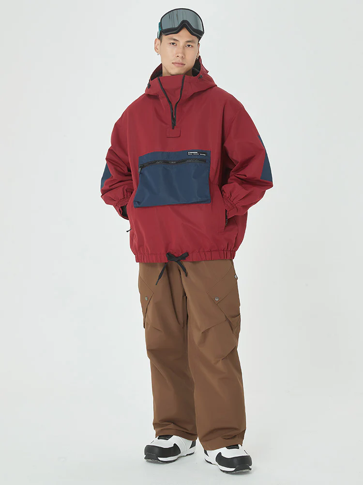 Men's Winter Bomber Baggy Snow Jacket with Swag Cargo Pockets Snowboard Pants - Image 7