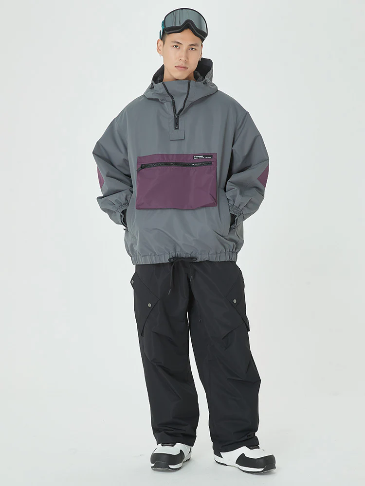 Men's Winter Bomber Baggy Snow Jacket with Swag Cargo Pockets Snowboard Pants - Image 8