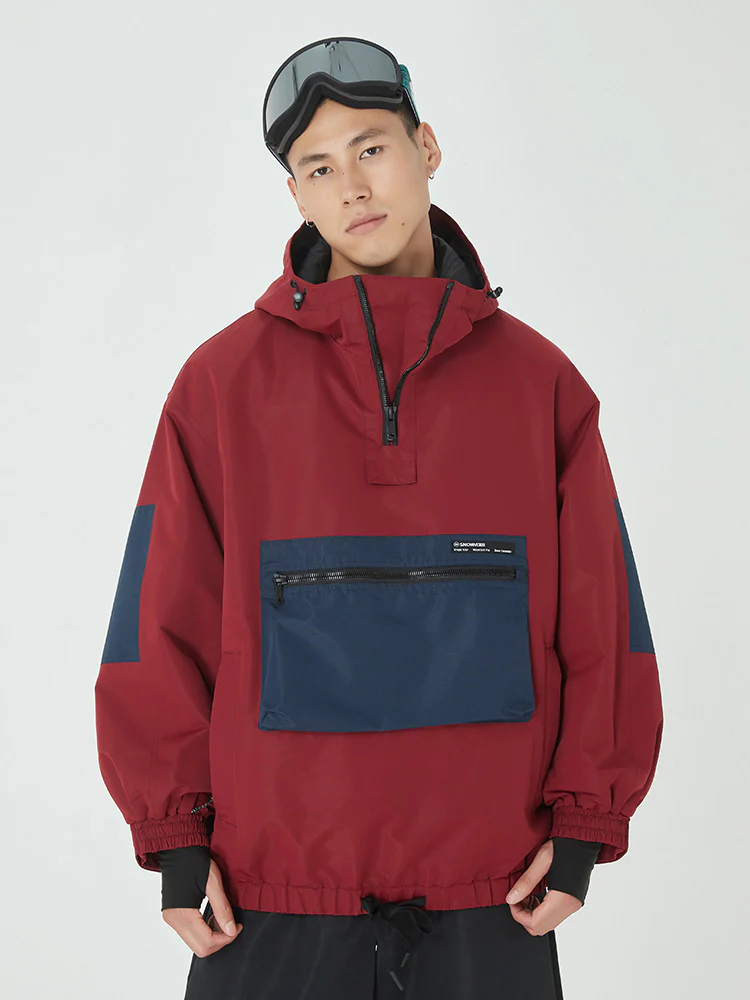 Men's Winter Bomber Baggy Snowboard Jacket Big Cargo Pocket Snow Coat - Image 3