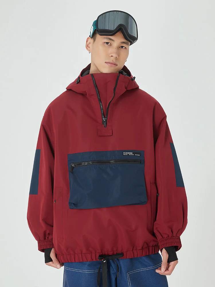 Men's Winter Bomber Baggy Snowboard Jacket Big Cargo Pocket Snow Coat - Image 4