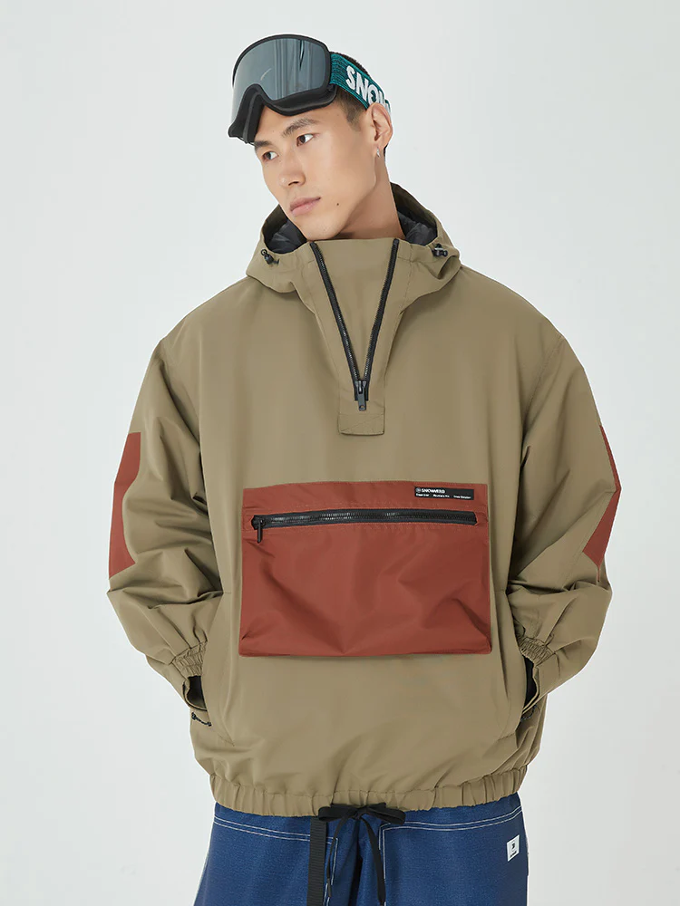 Men's Winter Bomber Baggy Snowboard Jacket Big Cargo Pocket Snow Coat - Image 5
