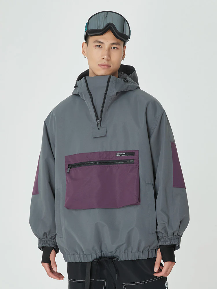 Men's Winter Bomber Baggy Snowboard Jacket Big Cargo Pocket Snow Coat - Image 7