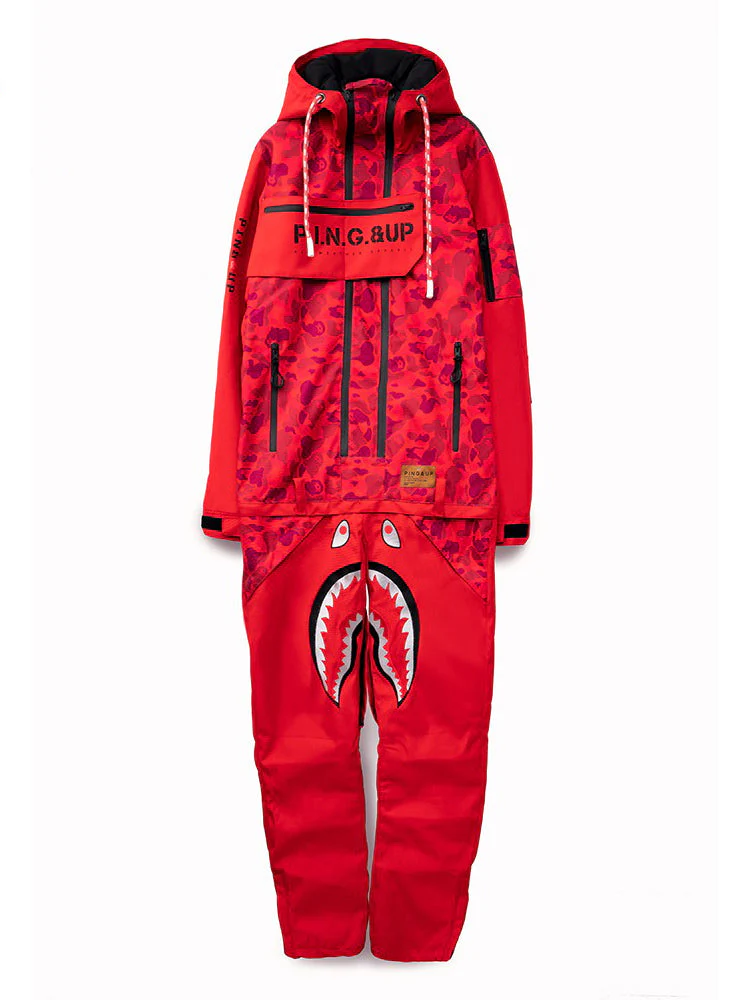 Men's P-40 Fighter & Shark Conjoined One Piece Snowboard Suits - Image 11