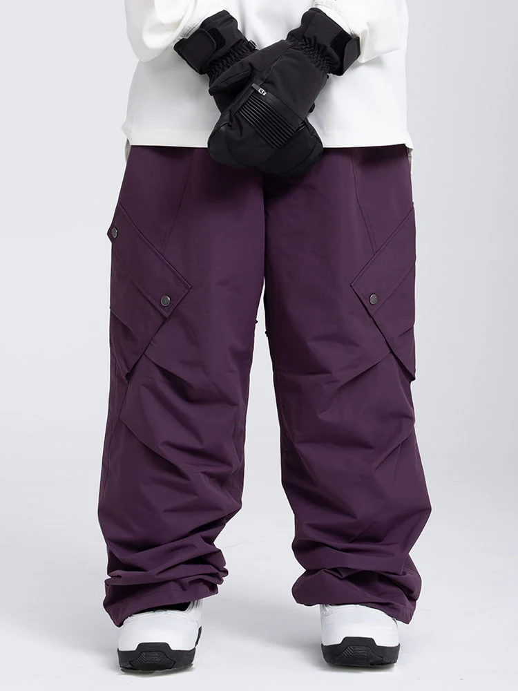 Women's Mountain Chill Swag Cargo Pockets Baggy Snow Pants - Image 3