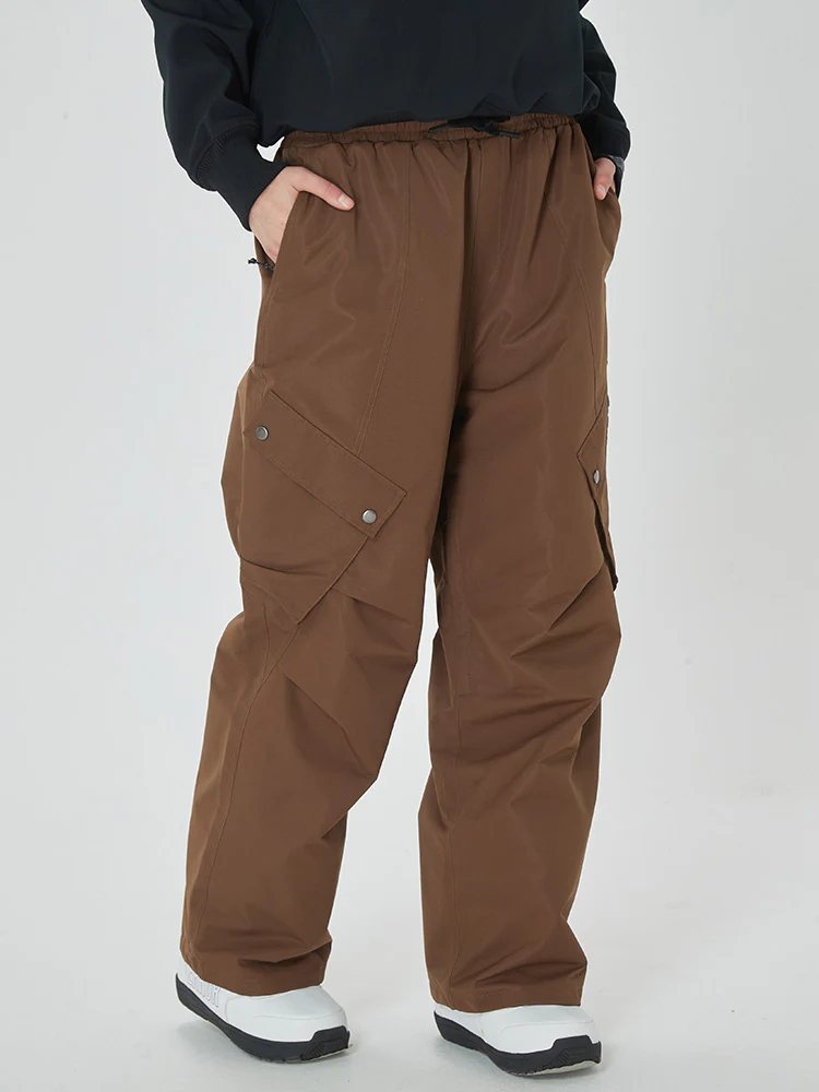 Women's Mountain Chill Swag Cargo Pockets Baggy Snow Pants - Image 6