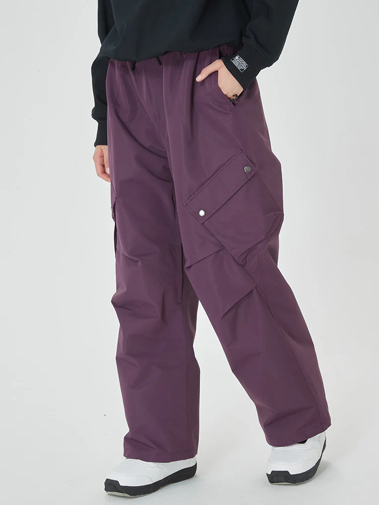 Women's Mountain Chill Swag Cargo Pockets Baggy Snow Pants - Image 7