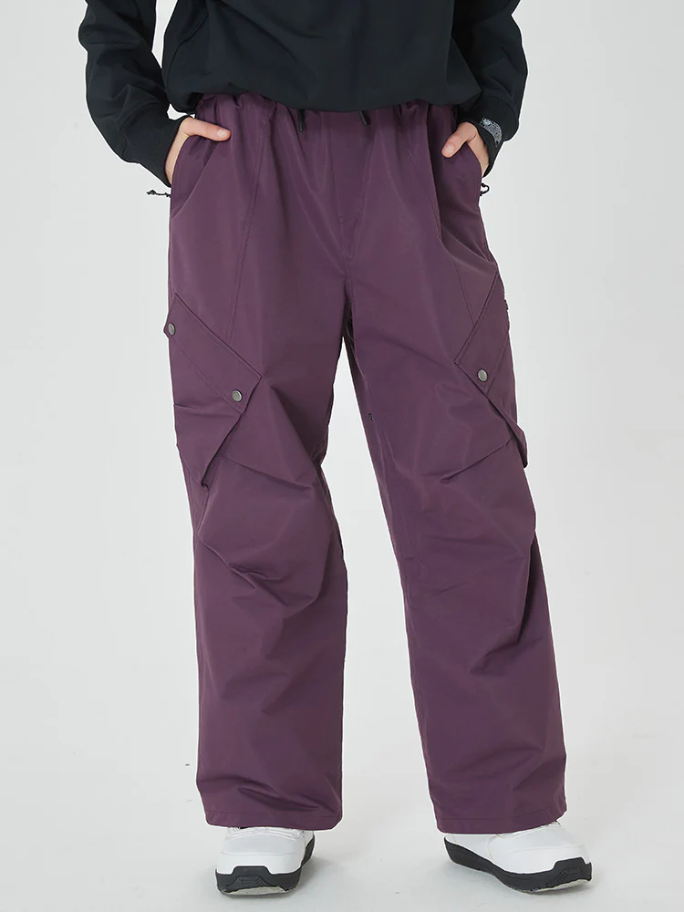 Women's Mountain Chill Swag Cargo Pockets Baggy Snow Pants - Image 8