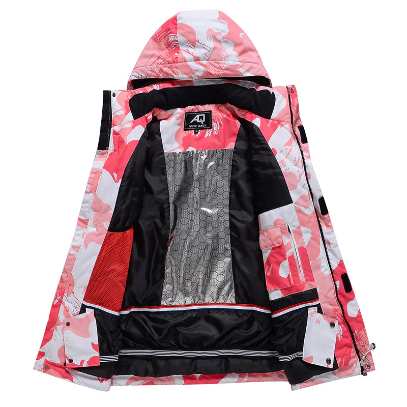 Women's Arctic Queen Camouflage Pink Snow Jacket - Image 6