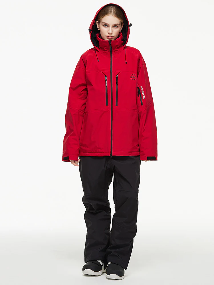 Women's Arctic Queen Mountain Windbreaker Thermal Snow Suits with Overalls Bibs - Image 2