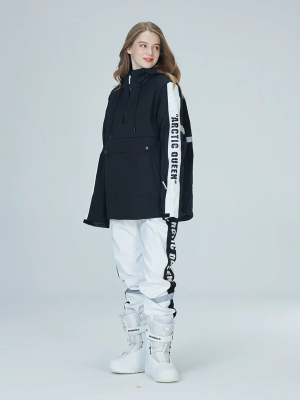 Women's Arctic Queen Winter Guide Stripe Reflective Smock Snow Jacket - Image 4