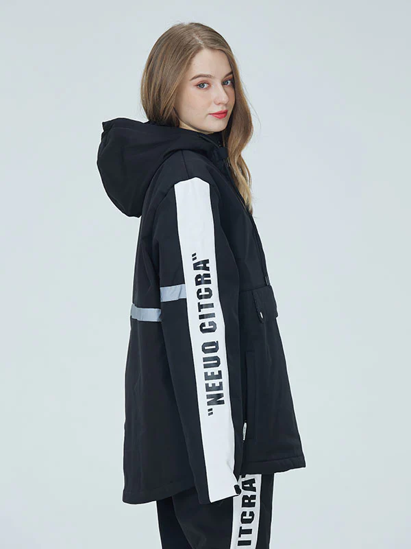 Women's Arctic Queen Winter Guide Stripe Reflective Smock Snow Jacket - Image 6