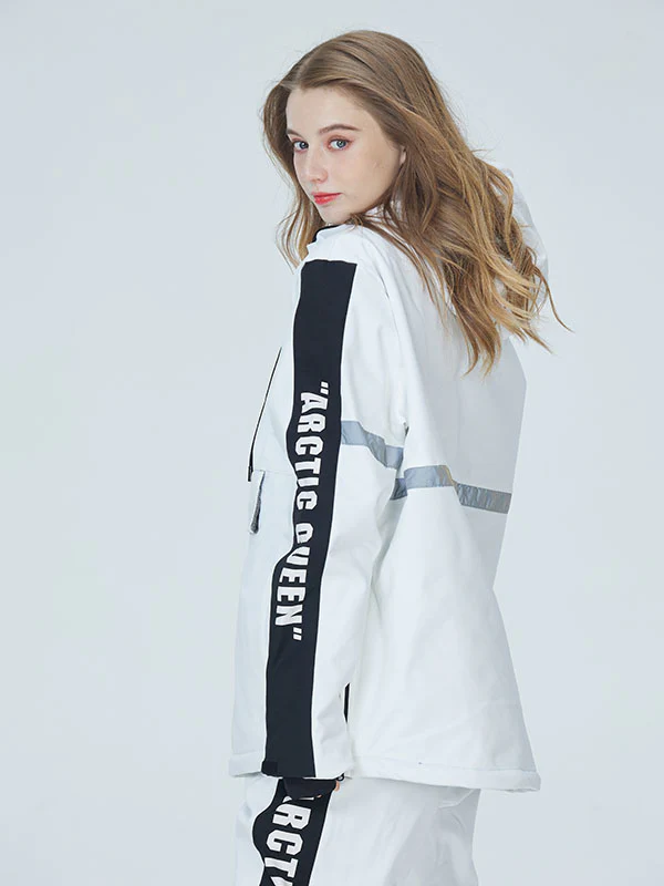 Women's Arctic Queen Winter Guide Stripe Reflective Smock Snow Jacket - Image 9