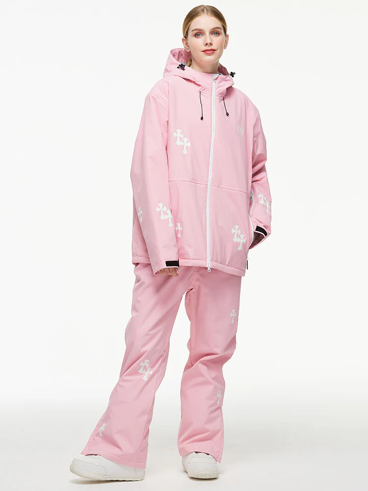 Women's Arctic Queen Snowflake Princess Fantasy Snow Suit with Overalls Bibs - Image 2