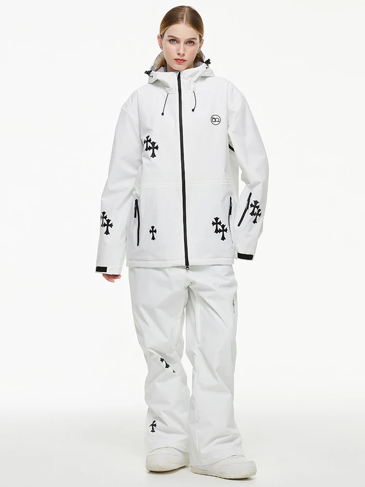 Women's Arctic Queen Snowflake Princess Fantasy Snow Suit with Overalls Bibs - Image 5