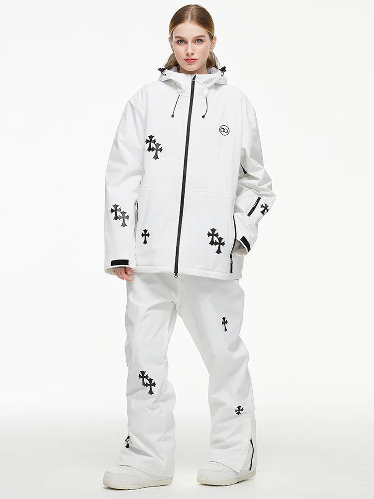 Women's Arctic Queen Snowflake Princess Fantasy Snow Suit with Overalls Bibs - Image 6