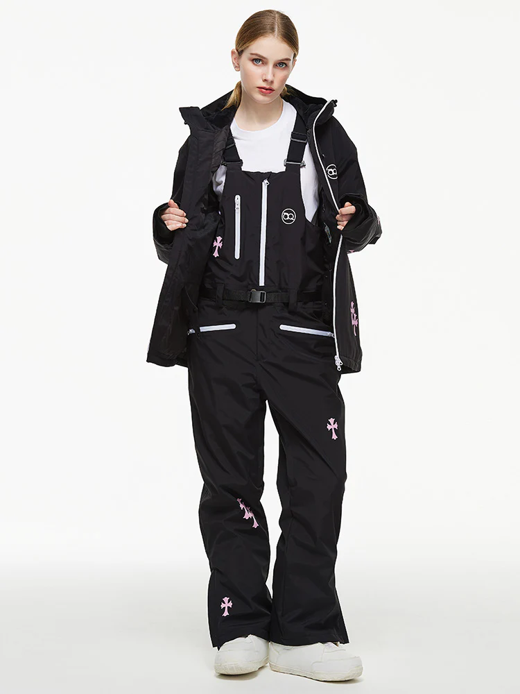 Women's Arctic Queen Snowflake Princess Fantasy Snow Suit with Overalls Bibs - Image 7
