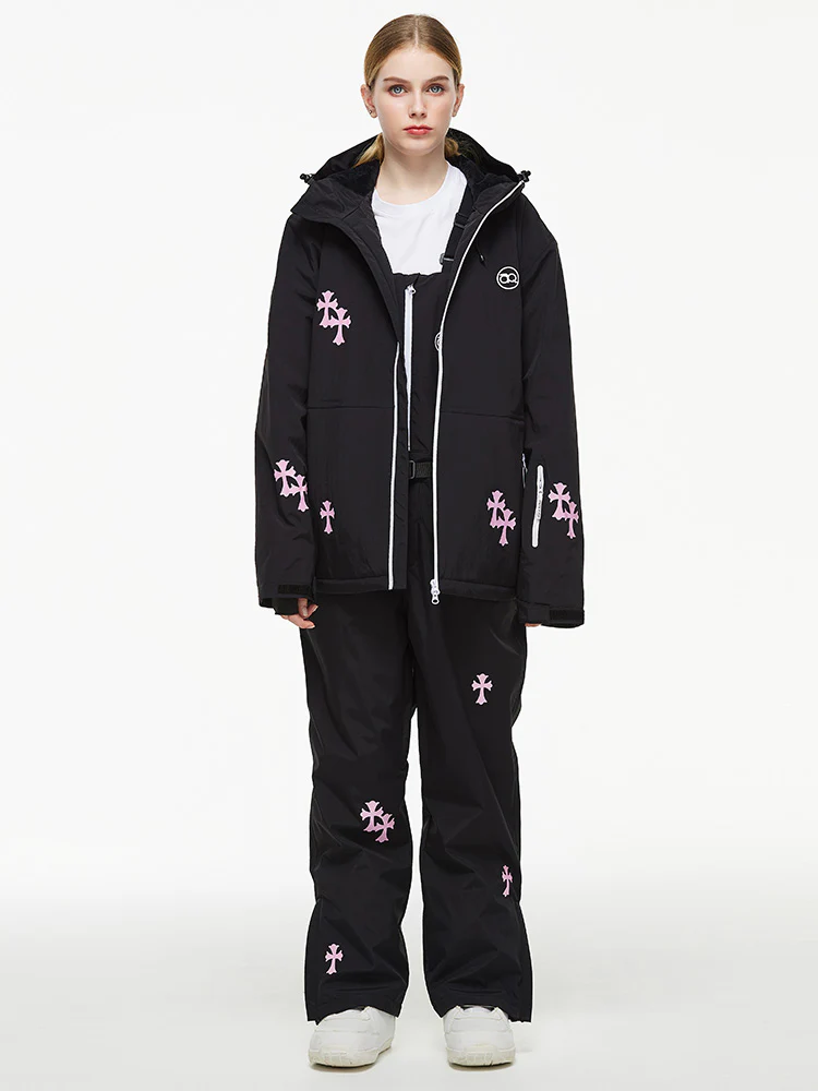 Women's Arctic Queen Snowflake Princess Fantasy Snow Suit with Overalls Bibs - Image 8