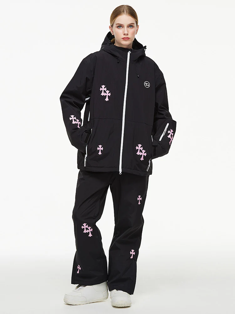 Women's Arctic Queen Snowflake Princess Fantasy Snow Suit with Overalls Bibs - Image 9