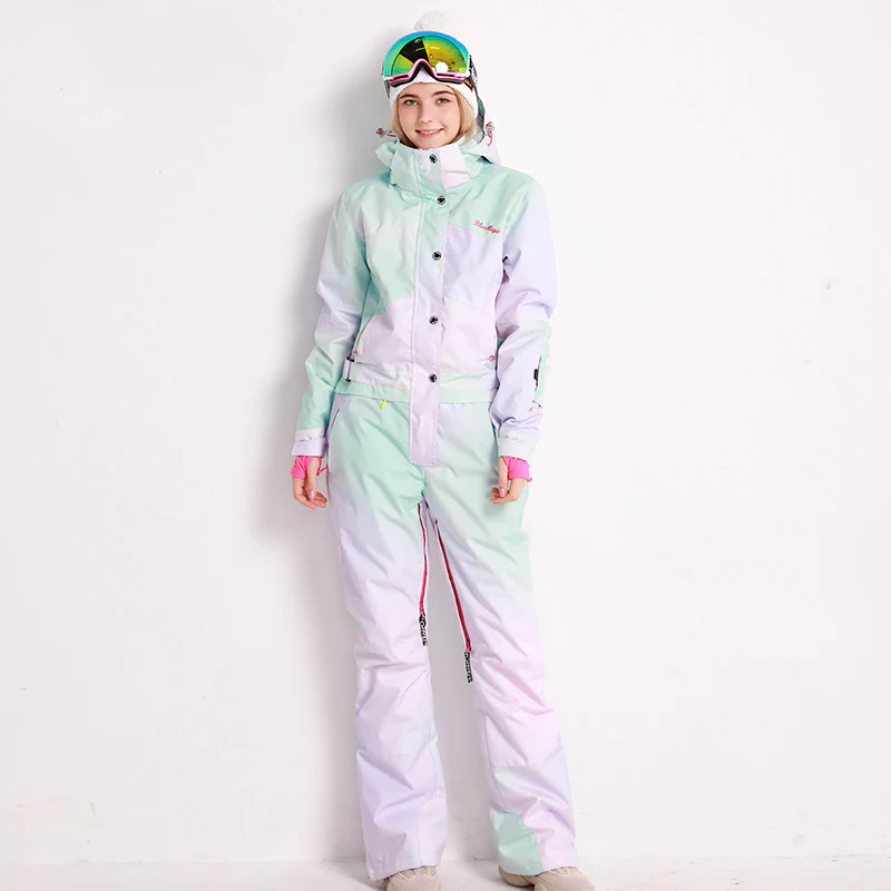 Women's Blue Magic Winter Colorful All In One Piece Ski Jumpsuit Winter Snowsuits - Image 3