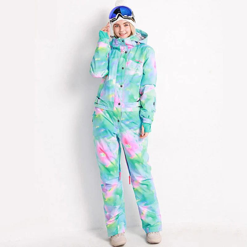 Women's Blue Magic Winter Colorful All In One Piece Ski Jumpsuit Winter Snowsuits - Image 6