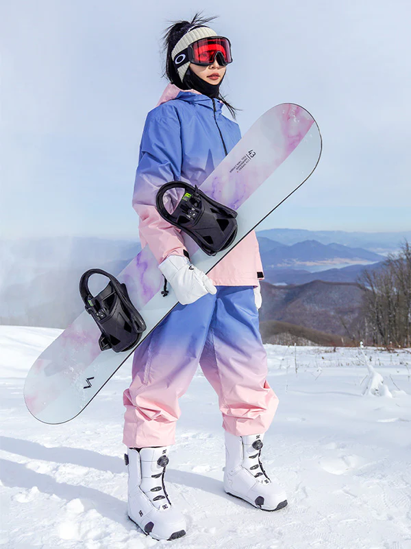 Women's Colorful Neon Winter Fun Mountain Snowboard Suits - Image 4