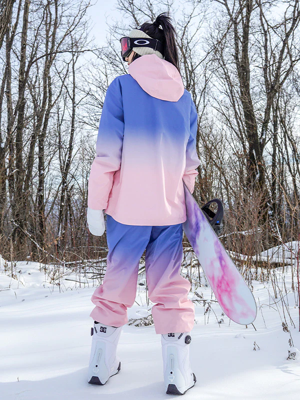 Women's Colorful Neon Winter Fun Mountain Snowboard Suits - Image 6