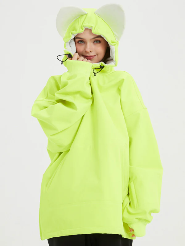 Women's Doorek Fluffy Cute Waterproof Fleece Snow Hoodie - Cat Ears Decoration - Image 5