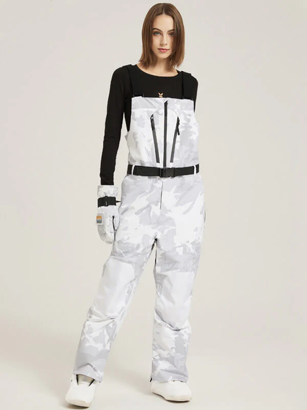 Women's GlacierGlow Insulated Bib Overalls Denim Pants - Image 3