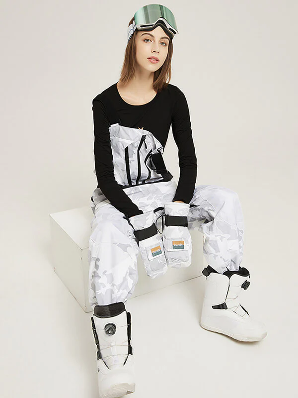Women's GlacierGlow Insulated Bib Overalls Denim Pants - Image 4