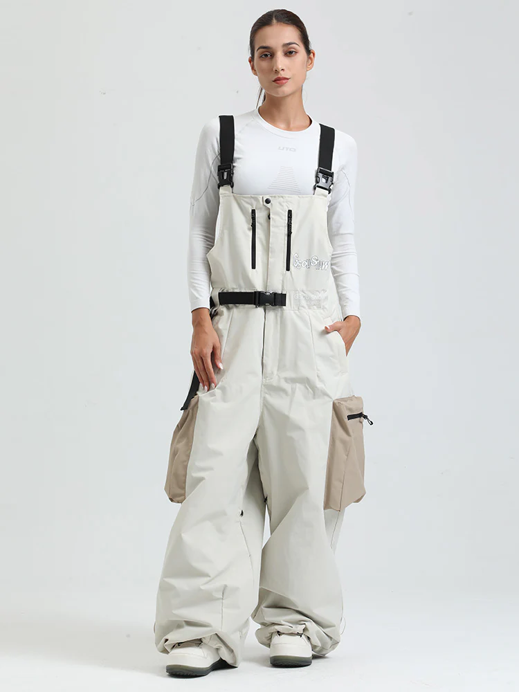 Women's Gsou Snow Alpine Freestyle Extra-Baggy Snow Bibs Pants - Image 5