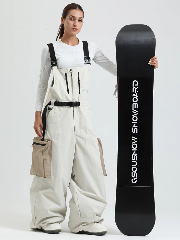 Women's Gsou Snow Alpine Freestyle Extra-Baggy Snow Bibs Pants - Image 6