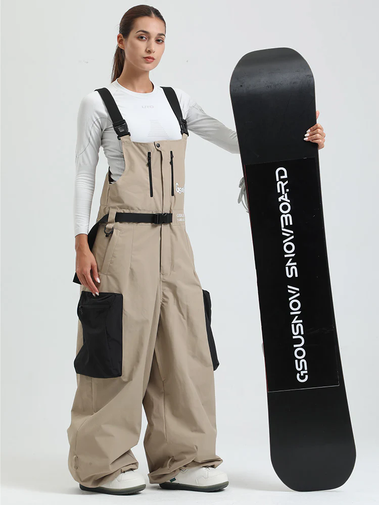 Women's Gsou Snow Alpine Freestyle Extra-Baggy Snow Bibs Pants - Image 8